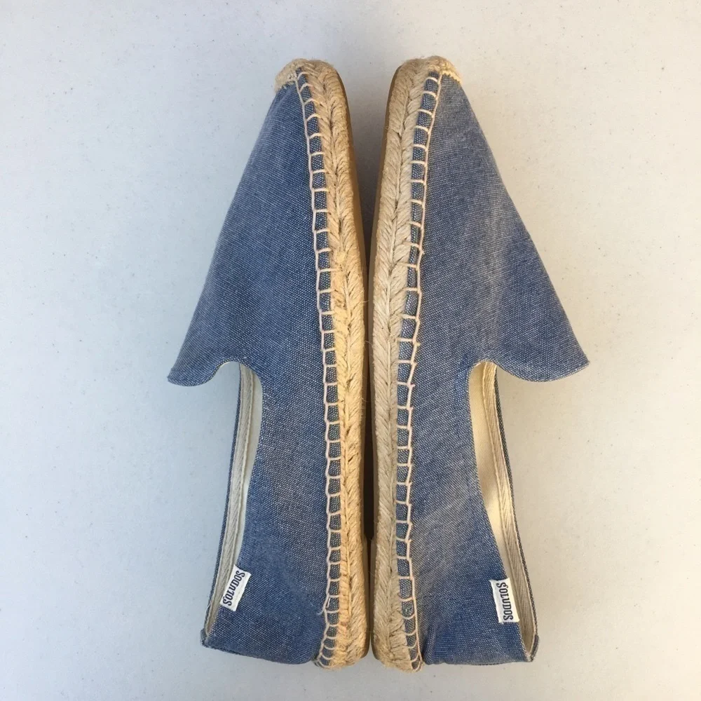 NEW SOLUDOS Chambray Espadrille Slip On Size 11